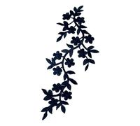 Embroidered Flower Fabric Patches 1Pcs Plum Blossom Flower Embroidery Patch Applique Clothing Fabric Sticker Iron on Dress Craft Decoration DIY(Black)