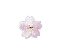Embroidered Flower Fabric Patches 5pcs Colorful Cherry Blossoms Patches Clothe Embroidery Applique Sewing Supplies Decorative Pink Green Blue Red Sakura(Color 5)