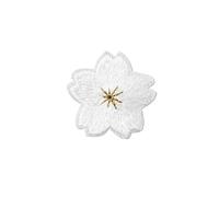 Embroidered Flower Fabric Patches 5pcs Colorful Cherry Blossoms Patches Clothe Embroidery Applique Sewing Supplies Decorative Pink Green Blue Red Sakura(Color 6)