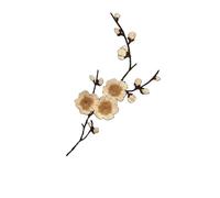 Embroidered Flower Fabric Patches Fabric Plum Blossom Applique Patch Thermocollant Clothes Stickers,Flower Embroidered Iron on Patches for Dress,Clothing(Brown-01)