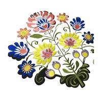 Embroidered Flower Fabric Patches Three-Dimensional Flower Cloth Sticker Exquisite Large Adhesive 3D Clothing Accessories Embroidery Patch