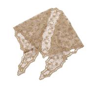 Embroidered Flower Lace Triangle Scarf Small Shawl Crochet Neck Solid Color Head Headwraps Hijab Neckerchief(Color-03)