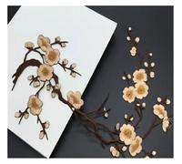 Embroidered Flower On Patch 1pc Plum Blossom Applique Patch | Plum Blossom Applique Fabric Sticker Iron on Sew Repair(Color 15)