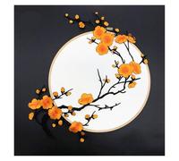 Embroidered Flower On Patch 1PC Plum Blossom Applique Patch | Plum Blossom Applique Fabric Sticker Iron on Sew Repair(Color 14)