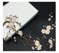 Embroidered Flower On Patch 1pc Plum Blossom Applique Patch | Plum Blossom Applique Fabric Sticker Iron on Sew Repair(Color 10)