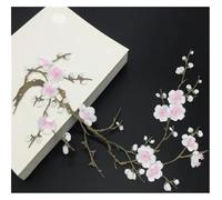 Embroidered Flower On Patch 1pc Plum Blossom Applique Patch | Plum Blossom Applique Fabric Sticker Iron on Sew Repair(Color 3)