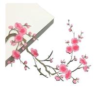 Embroidered Flower On Patch 1pc Plum Blossom Applique Patch | Plum Blossom Applique Fabric Sticker Iron on Sew Repair(Color 4)