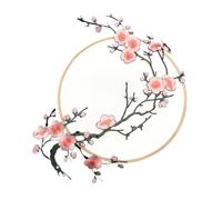 Embroidered Flower On Patch 1PC Plum Blossom Applique Patch | Plum Blossom Applique Fabric Sticker Iron on Sew Repair(Color 11)