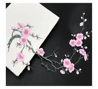 Embroidered Flower On Patch 1pc Plum Blossom Applique Patch | Plum Blossom Applique Fabric Sticker Iron on Sew Repair(Color 21)