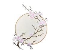 Embroidered Flower On Patch 1PC Plum Blossom Applique Patch | Plum Blossom Applique Fabric Sticker Iron on Sew Repair(Color 3)