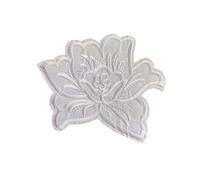Embroidered Flower On Patch 1pc White Flowers Fabric Applique