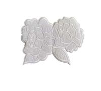 Embroidered Flower On Patch 1pc White Flowers Fabric Applique
