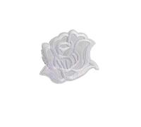Embroidered Flower On Patch 1pc White Flowers Fabric Applique | Floral Embroidery Iron on Patches Clothing Sewing Supplies(3.9X4.7CM)
