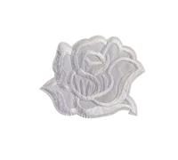 Embroidered Flower On Patch 1pc White Flowers Fabric Applique | Floral Embroidery Iron on Patches Clothing Sewing Supplies(9.5X10.5CM)