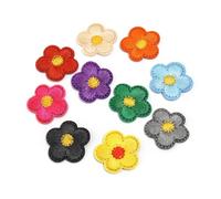 Embroidered Flower Patches 10Pcs/ Lot Polyester Cartoon Flower Ironing Embroidery Cloth Sticker Patches Clothing on Dress Bags Applique DIY Decoration(Mix)
