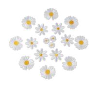 Embroidered Flower Patches 30PCS Daisy Iron on Patches White Embroidered Patch,Cute Flower Delicate Appliques for Clothes Backpacks Jeans(8pcs 3.5x4cm)