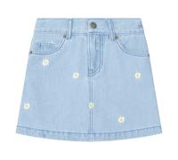 Embroidered Flower Stonewashed Denim Skirt Blue 2/3 years