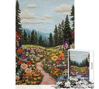 Embroidered Forest Path 1000 Piece Jigsaw Puzzles for Adults Improve Overall Mental Performance Mindful Soothing Leisure Game (38x26cm)