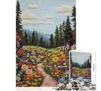 Embroidered Forest Path Puzzles for Adults 1000 Pieces Improve Retention of Details And Facts Quiet Calm Relaxing Playtime (50x75cm)