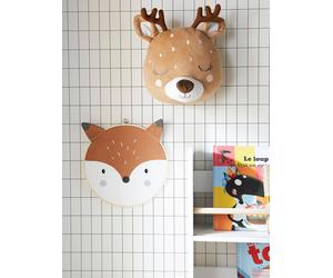 Embroidered Fox Wall Decoration brown