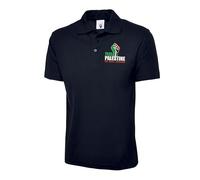 Embroidered Free Palestine End Israeli Occupation Polo Shirt, Stand with Palestine Support Unisex Top (Navy, XL, x_l)