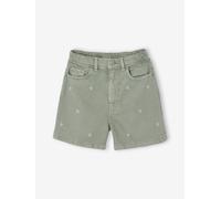 Embroidered girl's short sage green