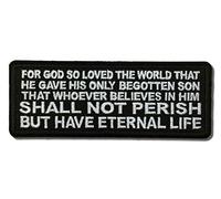 Embroidered God So Loved The World He Gave His Only Son - John 3:16 Iron on Patch