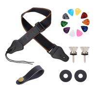 Embroidered Guitar Strap Set With Picks And Metal End Pins Bass Strap Guitar Strap Buttons Suitable For Various Guitar