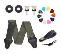 Embroidered Guitar Strap Set With Picks And Metal End Pins Bass Strap Guitar Strap Buttons Suitable For Various Guitar
