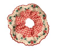 Embroidered Hair Accessories Elastic Scrunchies Breathable Fabric Headbands for Women Stylish Ponytail Holder Design Travel Friendly Hair Bands