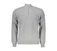 Embroidered Half-Zip Jumper with Contrast Details - male - Harmont & Blaine - Turtlenecks - Gray - 2XL - Knitwear 2XL