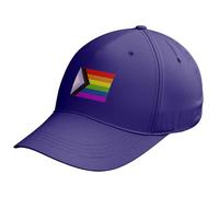 Embroidered Inclusive Pride Baseball Cap LGBTQ Unisex Hat Gay Lesbian Bisexual Transgender Queer Festival Gift, One Size, Purple
