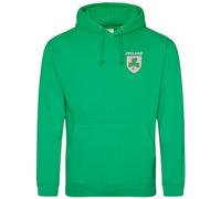 Embroidered Ireland Shield Hoodie Men Rugby Irish Supporters Nations Hooded Top, XL, Irish Green