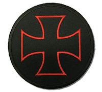 Embroidered Iron Cross Maltese Cross Red Black Iron on Patch