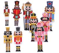 Embroidered Iron on Patches Nutcracker Shaped 9pcs for DIY Clothing | Polyester Appliques with Bright Colours and Rich Details, Mend Jeans or Socks, Suitable for Repairing Projects