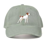 Embroidered Jack Russell Vintage Dad Cap Puppies Embroidery Men Women Unisex Hat, One Size, Sage