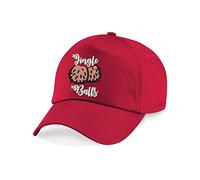 Embroidered Jingle Balls Original Baseball Cap, Christmas Funny Merry Xmas Gift Unisex Hat (Red)