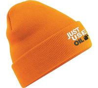 Embroidered Just use Oil Beanie Cap, Anti Woke Agenda Beanie, Funny Cap, Anti just Stop Oil Cap, Climate Change Beanie, Anti Environment Protest Beanie, Just use Oil Activist Cap Orange