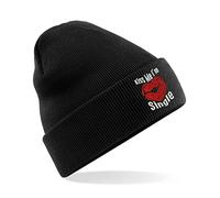 Embroidered Kiss Me I'm Single Beanie Cap Classic Sexy Red Lips Funny Singles Unisex Gift Beanie Hat (Black)
