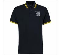 Embroidered KUSTOM KIT Contrast Tipped Collar Polo Personalised Casual Men Polo