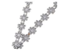 Embroidered lace Ribbon 1-15 Yards Colorful Daisy Flowers Lace 25mm Wide Garment Hat Curtain DIY Handmade Patchwork Ribbon Sewing Supplies Crafts for Bridal Gown(Gray,15 Yards)