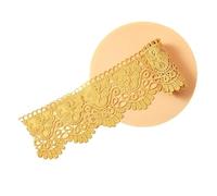 Embroidered Lace Ribbon, 10cm Wide Multicolor Hollow Out Floral Embroidered Lace Ribbon 1 Meter Water Soluble Tape(Tu Yellow)