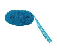 Embroidered lace Ribbon 10Yards Lace Ribbon Handicrafts Embroidered Net Trims for Wedding Fabric for Sewing Clothes Fringe for Curtains Width 1.5cm(Lake Blue Lace)