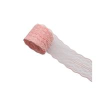 Embroidered lace Ribbon 4.5cm Beautiful Lace Trim DIY Apparel Sewing & Fabric Wedding Decoration Floral Embroidered Ribbon(Pink Champagne)