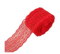 Embroidered lace Ribbon 4.5cm Lace Ribbon 10Meters/Roll White Black Pink Red Blue Green Purple Beige Orange Yellow Burgundy Coffee Tape DIY Crafts(Color-6)