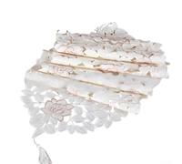 Embroidered Lace Table Runner with Vintage Doilies Mat for Wedding, Party and Home Decoration, Cotton Placemat Suitable for Family Dinners and Celebrations (40x150cm)