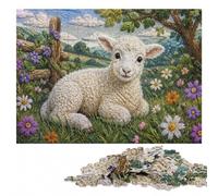 Embroidered Lamb And Cross Wooden Jigsaw Puzzle 1000 Pieces, Hobby Gift | For gifting: Adult Jigsaw Puzzle - sorting by colour, shape or image area during indoor leisure.