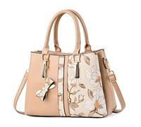 Embroidered Large Capacity Handbag Shoulder Bag Laptop Bags 17, khaki, One Size