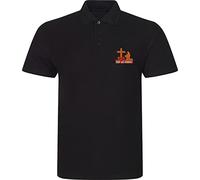 Embroidered Left Chest Armed Forces Day 25 June Polo Shirt Veterans' Day British Armed Forces United Kingdom Flag Unisex Gift Polo Top (Black, M, m)