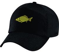 Embroidered Left Chest Carp Fish Baseball Cap Fishing Lovers Carp Fishing Best Hobby Birthday Gift Unisex Gift Baseball Hat (Black)